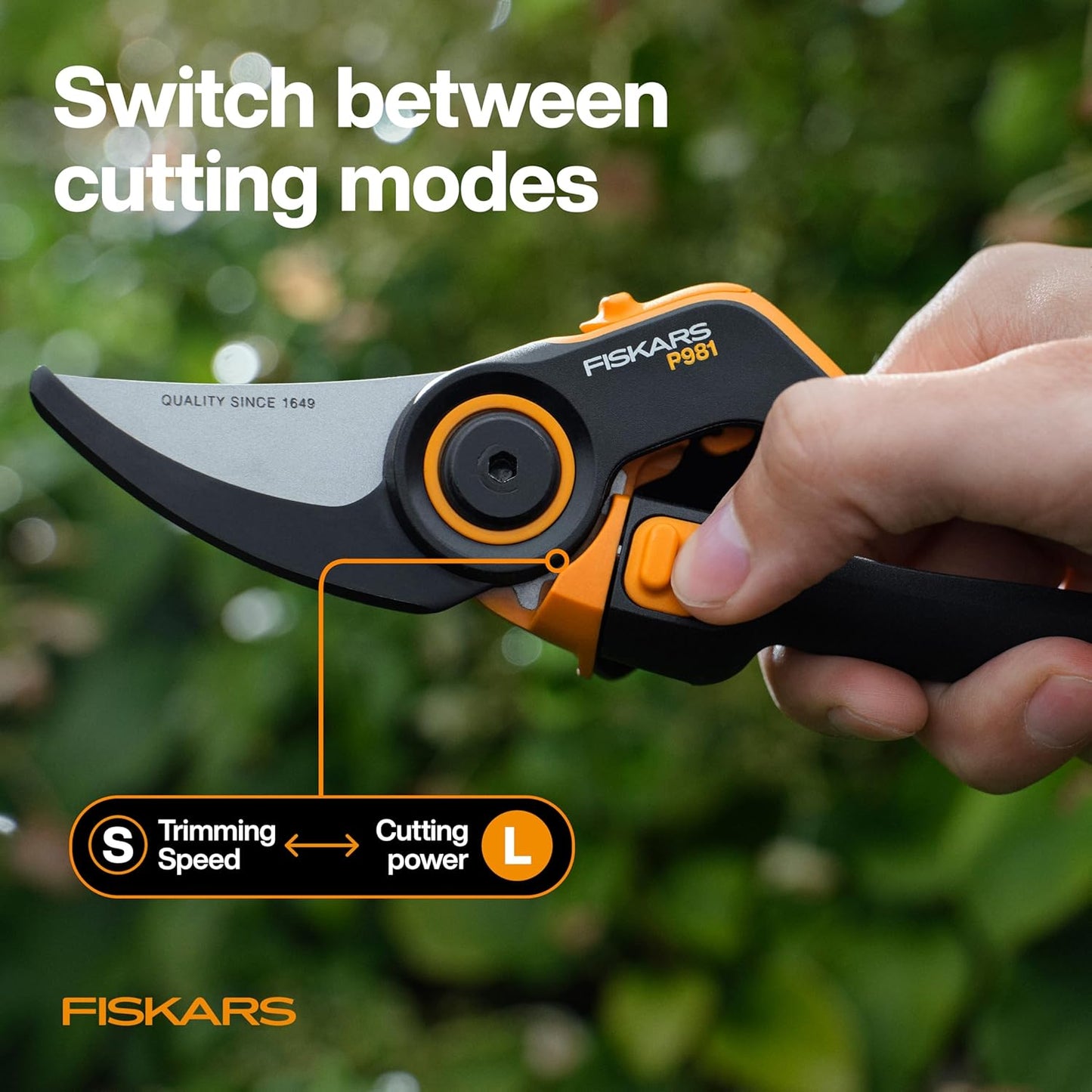 Fiskars PowerGear2 Pruning Shears, Patented Gear Technology & Cam Mechanism Multiplies Leverage, Hardened Steel Bypass Blade, Contoured Rolling Handle Reduces Hand Fatigue, 3/4" Cut Capacity