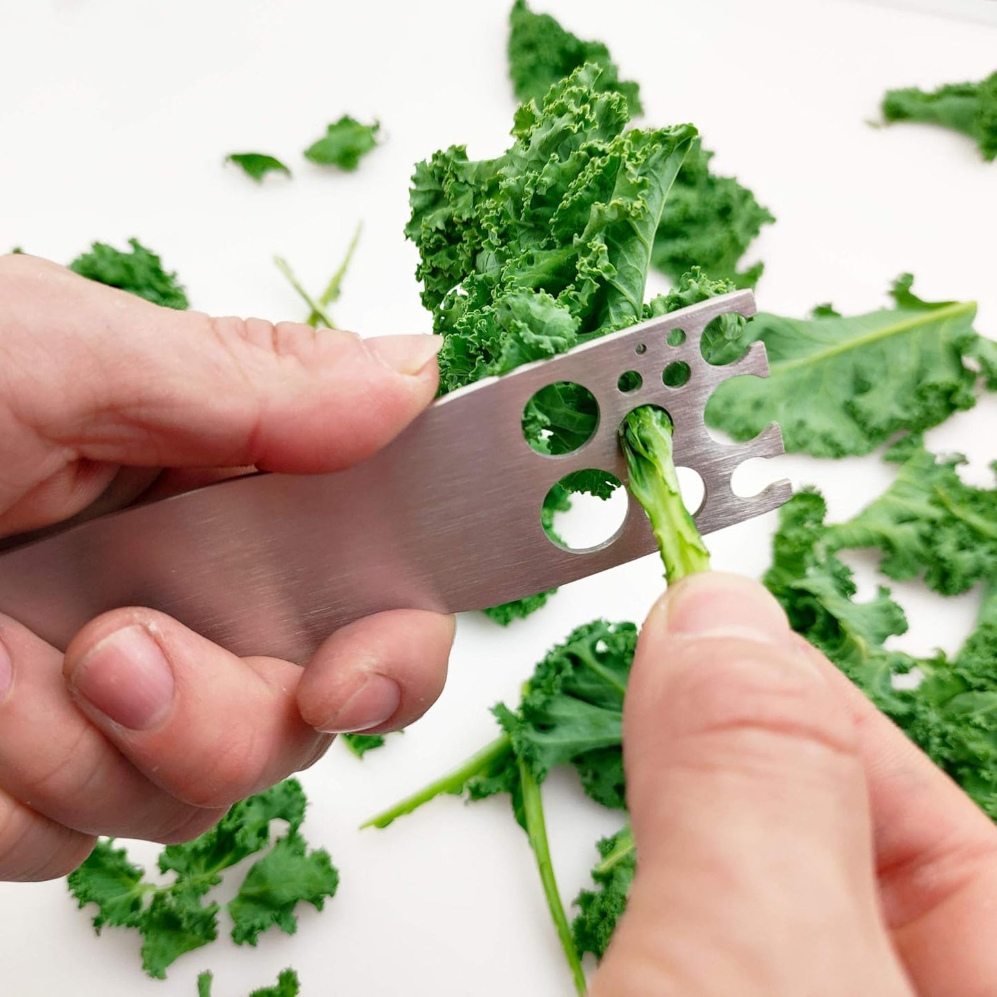 Herb Strippers 11 Holes-Stainless Steel Kitchen Leaf Stripping Tool- Perfect for Removing Stems From Herbs & Kale (1 Pack Herb Stripper Long)