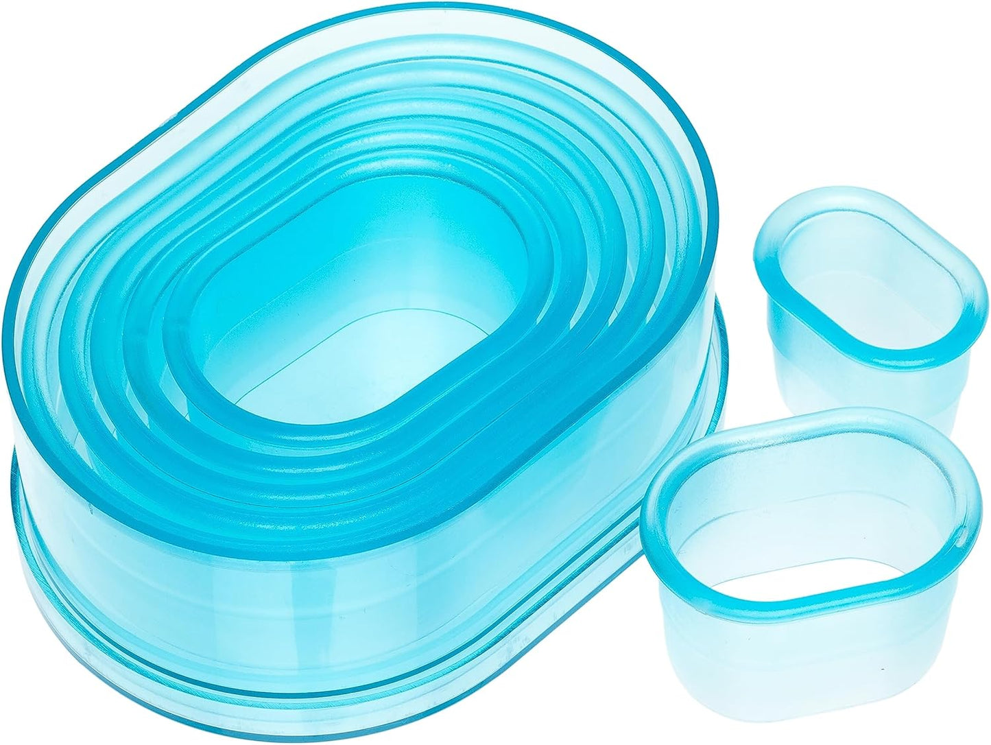 Ateco Plain Edge Round Cutter Set in Graduated Sizes, Durable, Food-Safe Plastic, 9 Pc Set, Blue