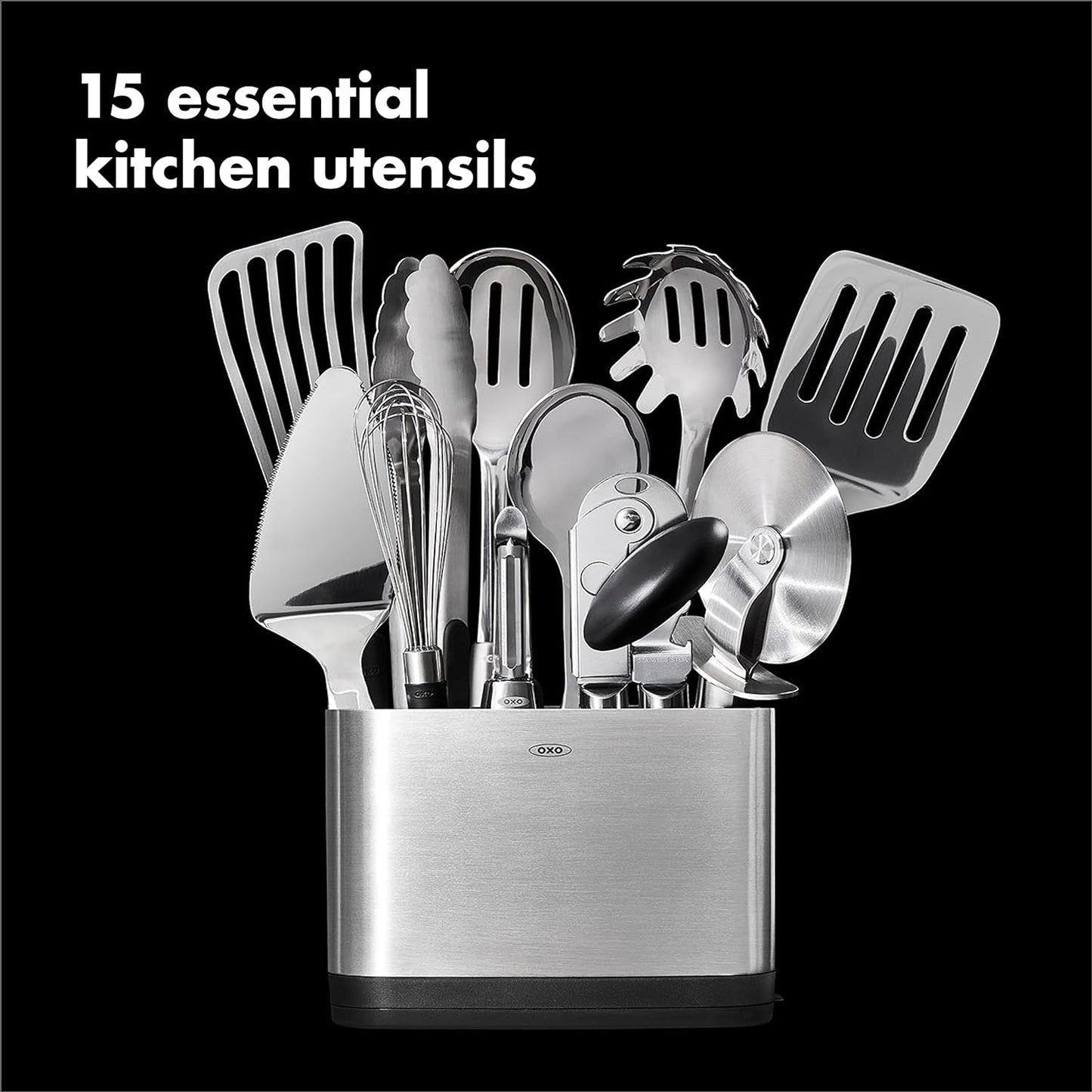OXO Steel Piece Utensil Set, 15 PC, Stainless Steel