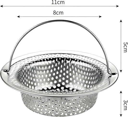 4 Pack Stainless Steel Sink Strainer Basket, Fine Mesh Drain Protector for Kitchen, Anti-Clog Rustproof Design, Dishwasher Safe Heavy Duty