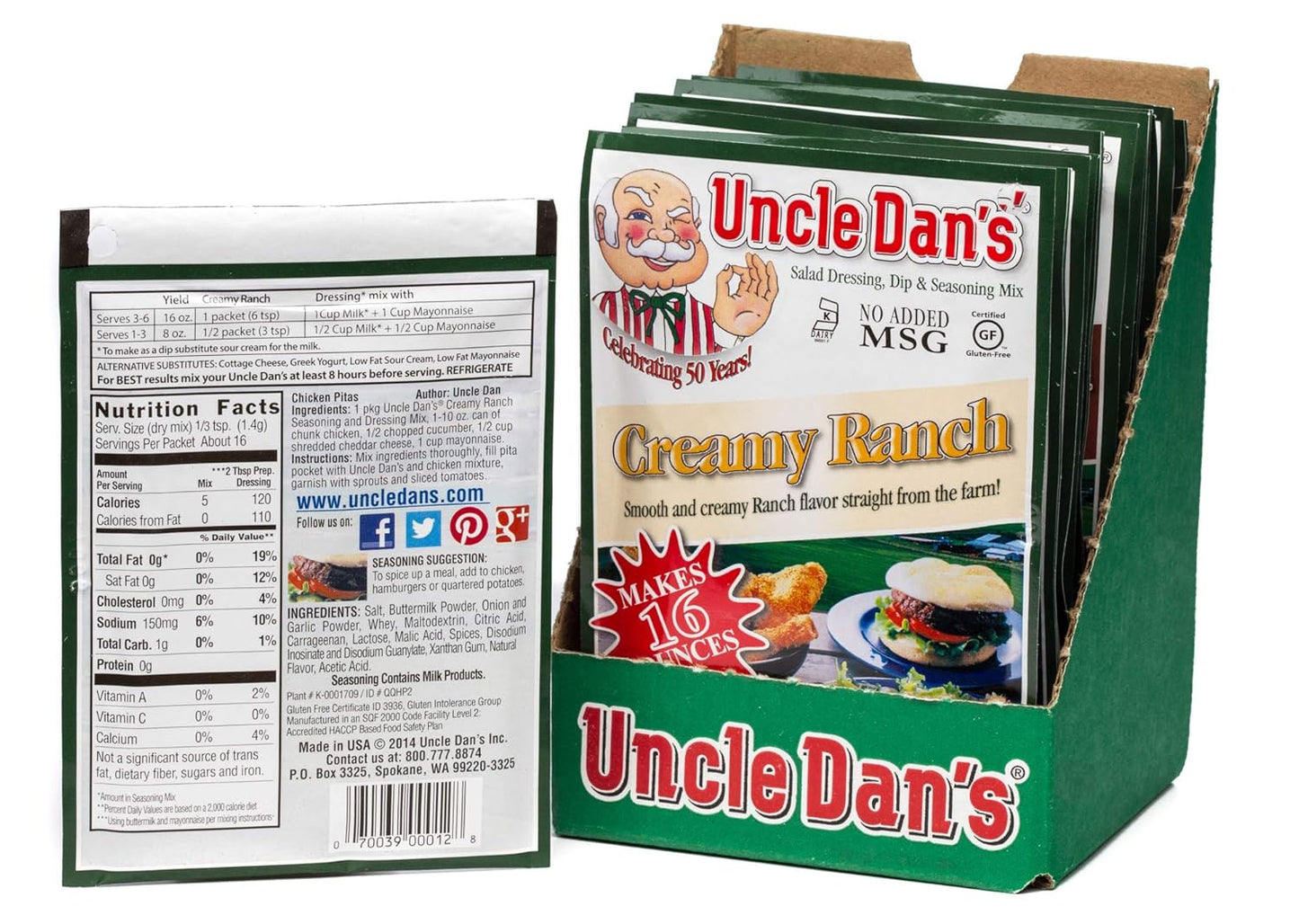 Uncle Dan’s, Creamy Ranch | 4.5oz Shaker – 4.5oz Shaker Bottle