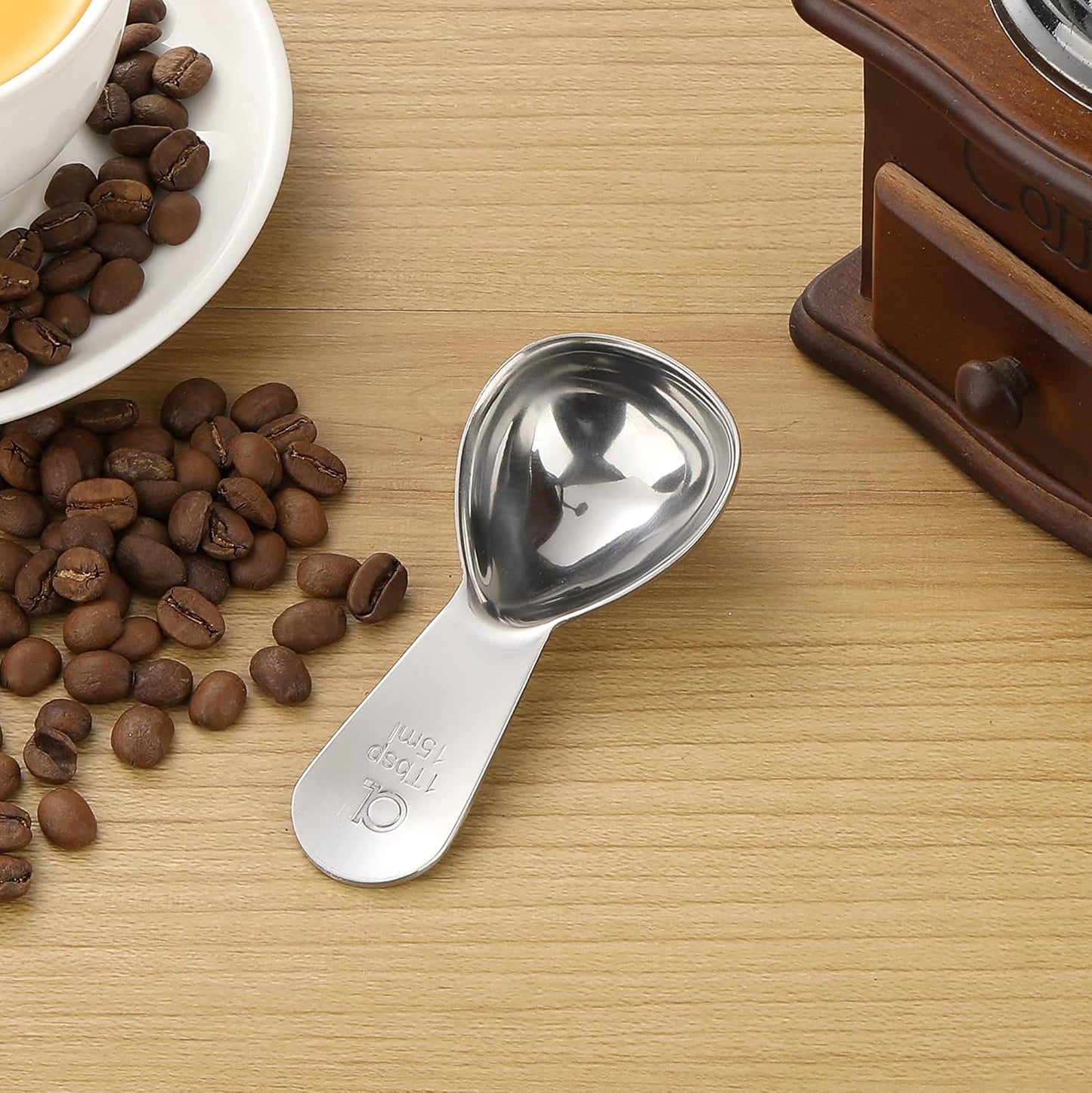 Apace Living Coffee Scoop (Set of 2) - 1 Tablespoon (Tbsp) - The Best Stainless Steel Measuring Spoons for Coffee, Tea, and More (Gold)