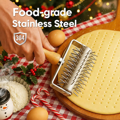 Pizza Dough Docker Roller Stainless Steel, Pin Puncher Dough Hole Maker, Docking Tool for Pizza Pie Cookie Pastry Bread