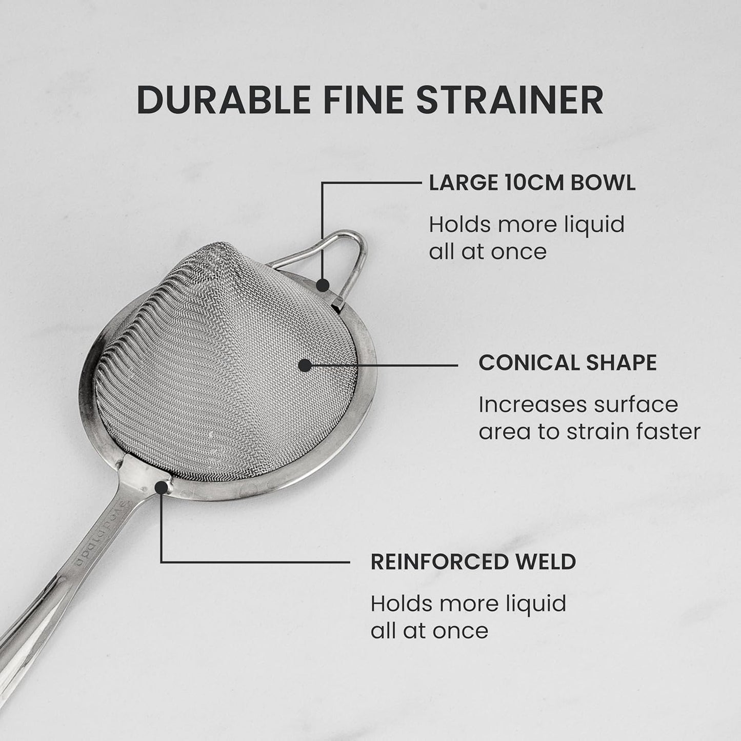A Bar Above Professional Cocktail Strainer Set, 3-Piece Bundle, Includes Hawthorne and Julep Strainer, Fine Mesh Strainer, Rust Proof, Stainless Steel, for Home and Professional Bartender
