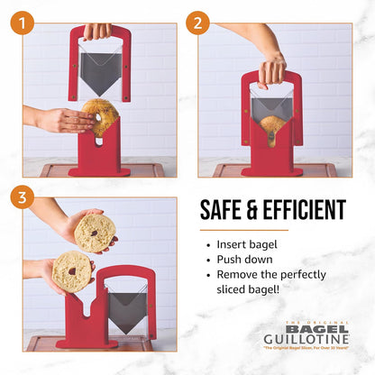 Hoan The Original Bagel Guillotine Universal Slicer, Silver, 9.25-Inch - Effortless Stainless Steel Slicer