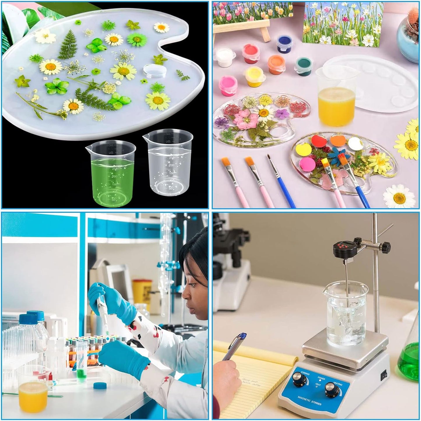 100Pcs 100ML Plastic Graduated Measuring Beaker Set, Clear Liquid Measuring Mixing Cups for Epoxy Resin, Liquid Container Beakers for Resin Epoxy Paint Food, Lab Use, Raised Graduations, Tapered Spout