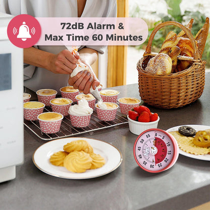 Kitchen Timer, Kitchen Countdown Cooking Reminder No Battery Required Magnetic Time Management Timer, Xmas Gift, Green