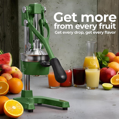 Zulay Kitchen Cast Iron Juicer - Heavy Duty Manual Juicer with Detachable Strainers for Easy Cleaning, Orange Juice Press for Citrus Fruits, Perfect for Bartenders, Juice Lovers & Health Enthusiasts