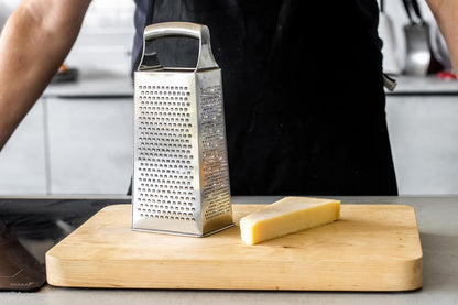 MasterClass Acid-Etched Stainless Steel Box Grater with Handle, 24 cm (9.5"), Silver