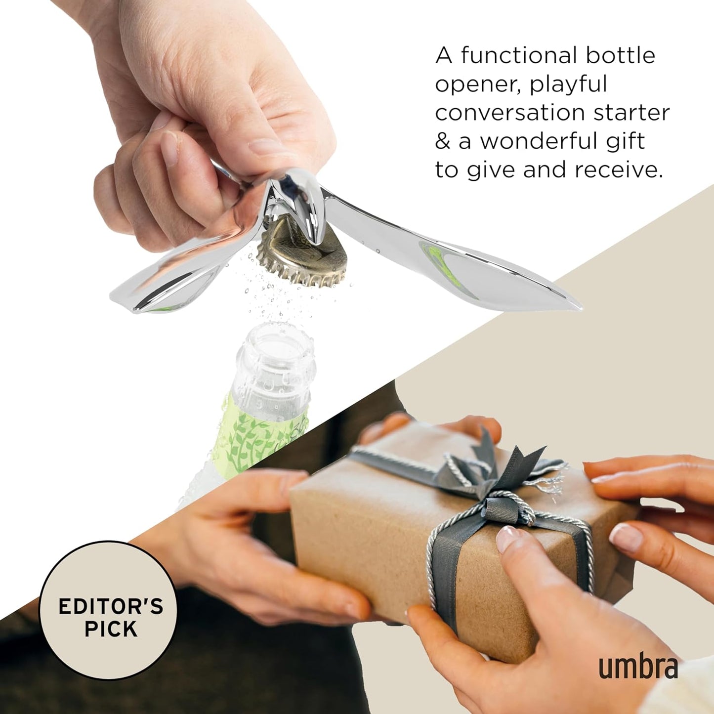 Umbra Rodeo Buddy Bottle Opener with Stand, Chrome