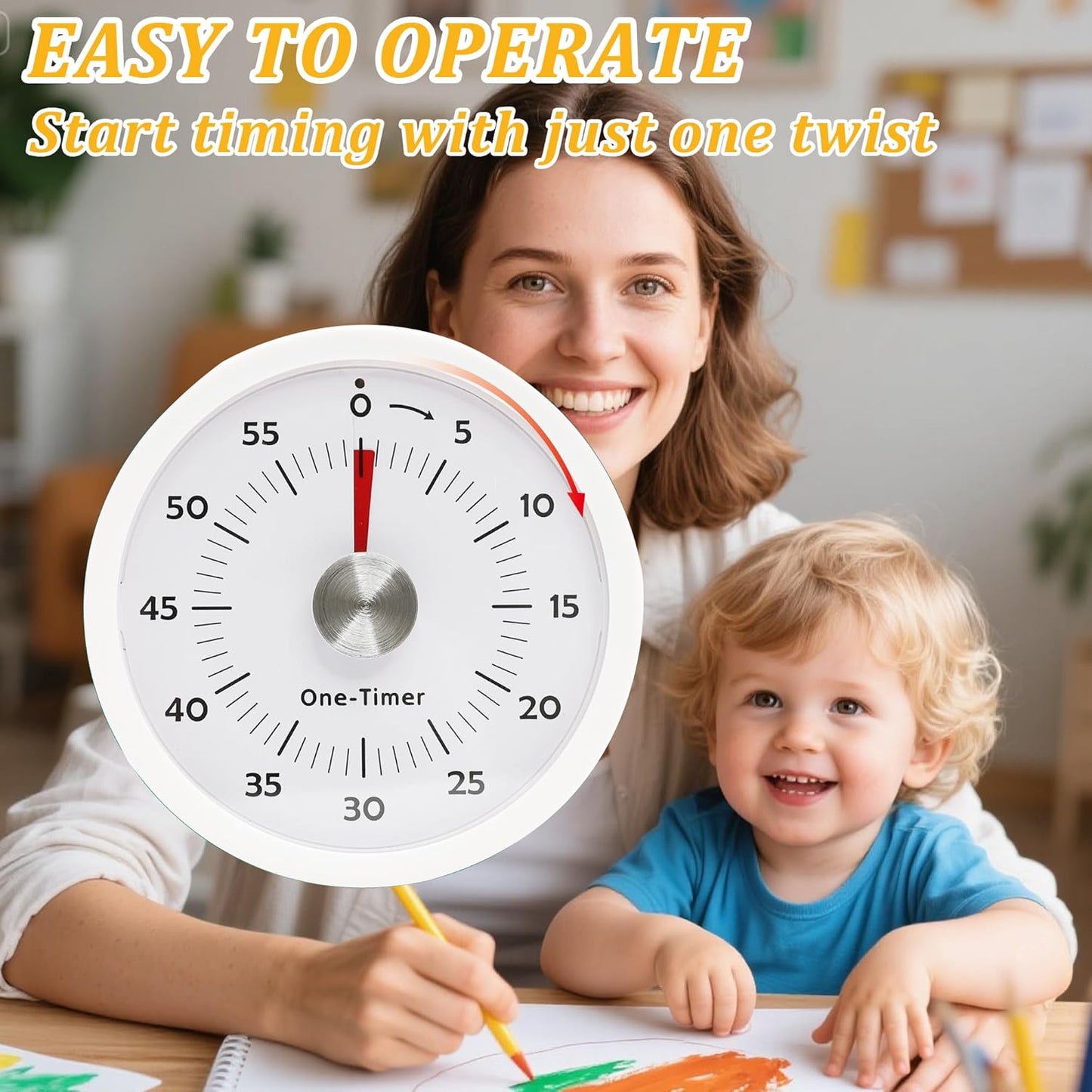 Visual Timer,Kitchen Timer for Cooking with Alarm & Silent Operation,60-Minute Countdown,Magnetic Base,Multi Functional Buttons,High Definition DigitalTimers for Kitchen/Study/Gym/Work