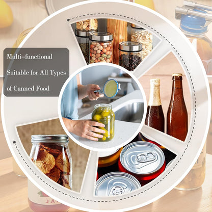 2PCS Adjustable Stainless Steel Jar Opener, Manual Can Opener for Arthritis Hands, Multifunctional Bottle Opener & Lid Gripper, Kitchen Gadgets for Seniors