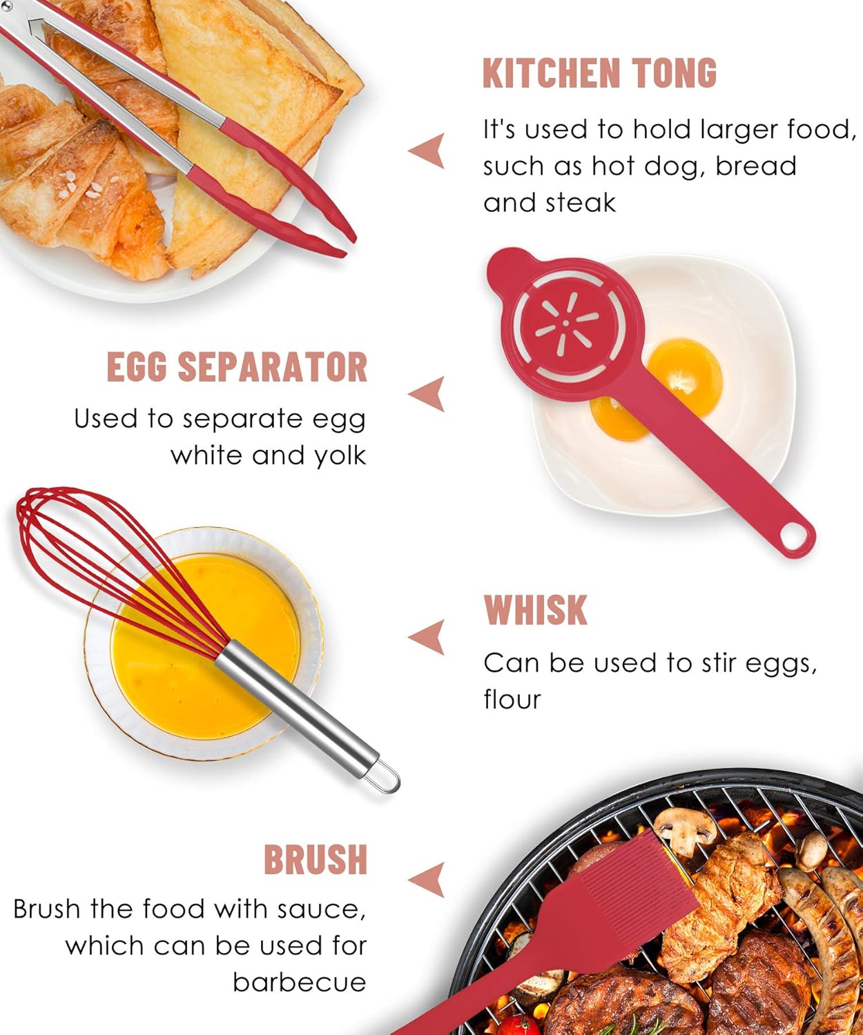 Kitchen Utensils Set-12 Pieces Silicone Cooking Utensils Set (Dishwasher Safe) 392°F Heat Resistant Spatula Set,Kitchen Utensil Set for Nonstick Cookware,Best Kitchen Tools with Holder