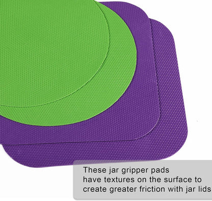 LUTER 4pcs Jar Opener, Rubber, Multi-function Silicone Bottle Opener for Seniors with Weak Hands Lid Cap Gripper Pads Kitchen Coasters Gadgets(Light Blue, Green)