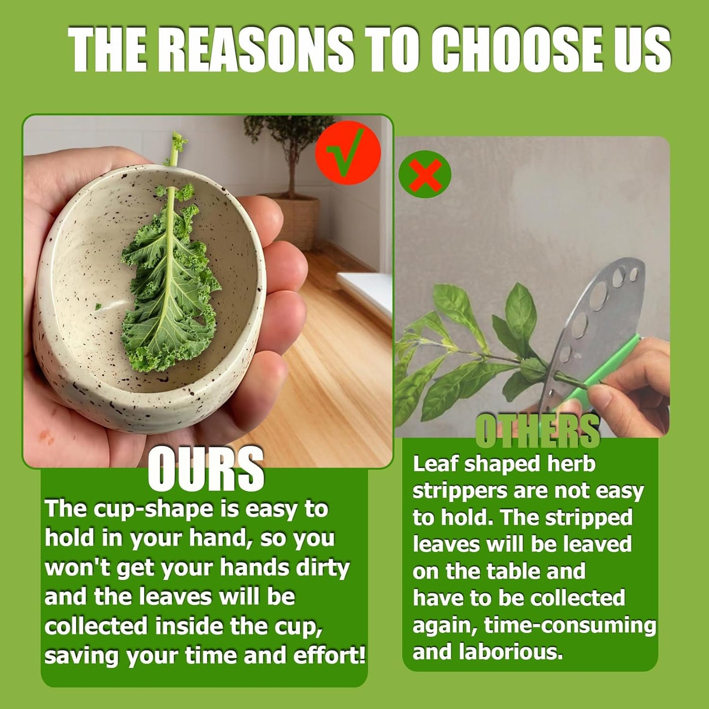 2026 Latest Herb Stripper Pottery Bowl Cutter Tool: Stripping Ceramic Fresh Herbs Kale Striper Cilantro Cutting Razor Gifts Herbalists Peeler Shredder Chopper Clay Copper Small Cup Grater (BLUE)