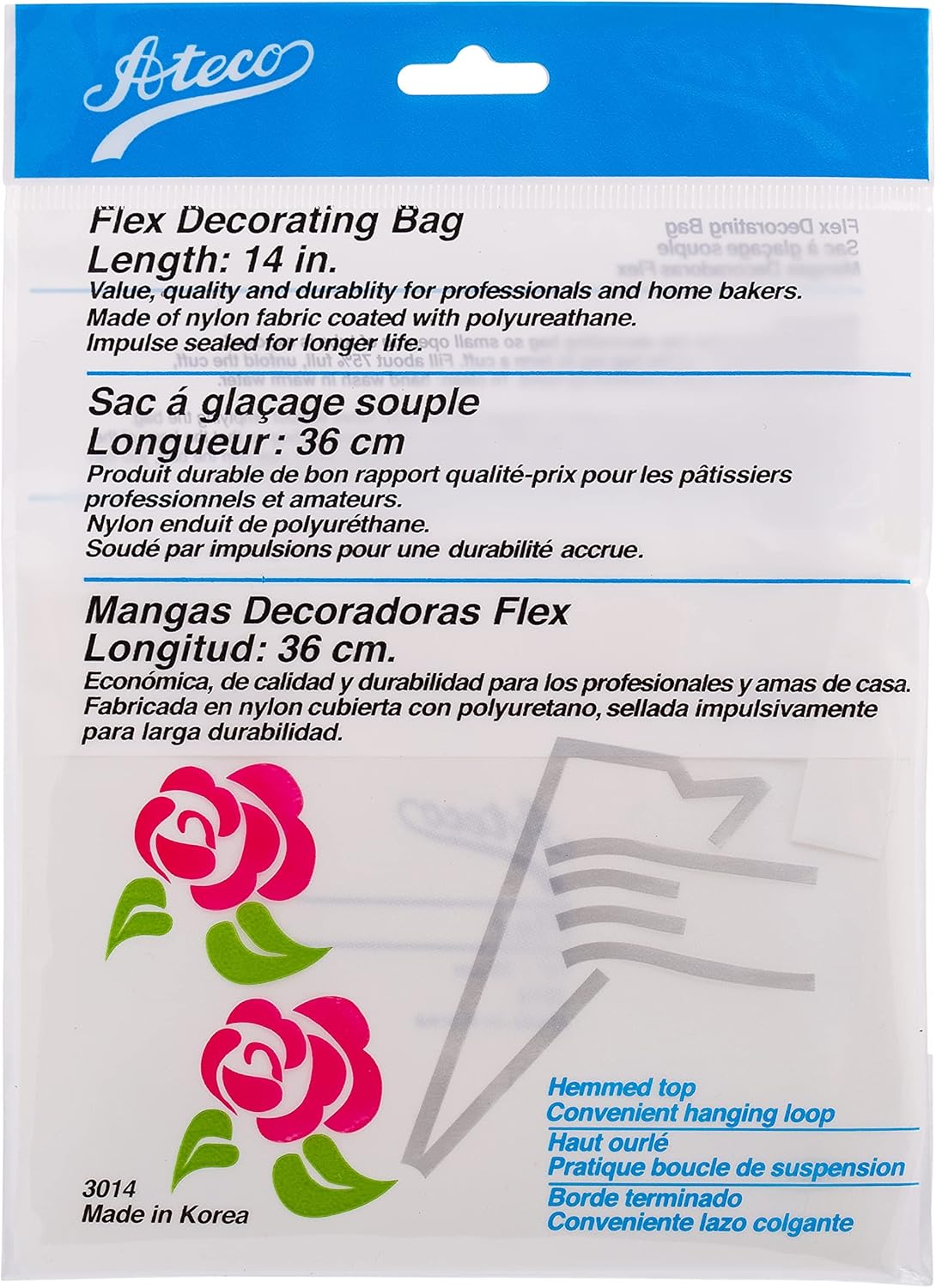 Ateco 3021 Flex Decorating Bag, Coated Nylon, 21-Inch, Reusable