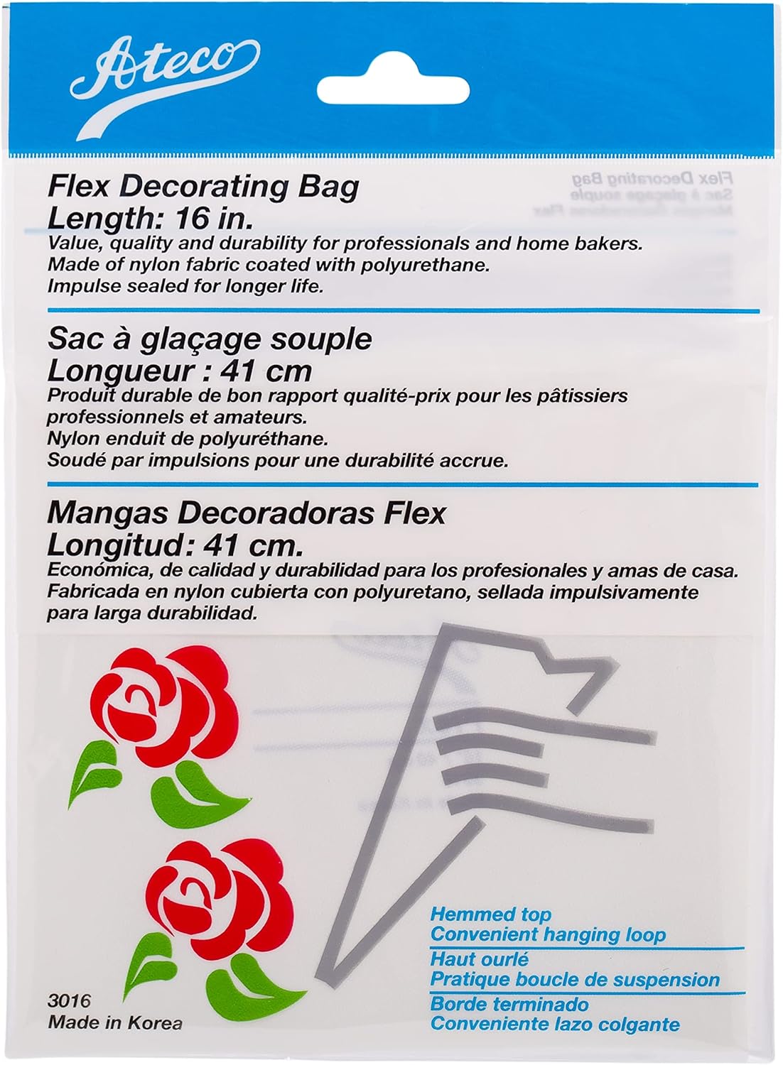 Ateco 3021 Flex Decorating Bag, Coated Nylon, 21-Inch, Reusable