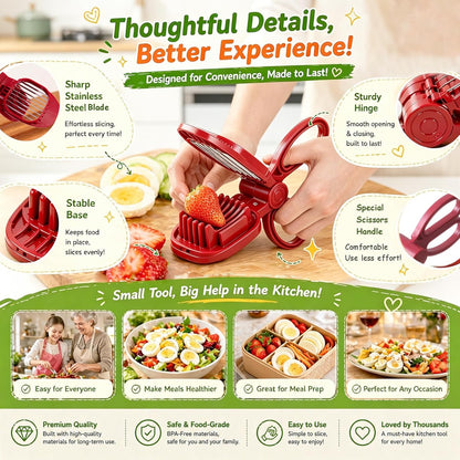 JAYVAR Large Egg Slicer for Hard Boiled Eggs, Egg Cutter with Thick and Sturdy Blade, Boiled Eggs Slicer with Long Handle, Stainless Steel Strawberry Slicers for EggChopper, Sturdy Easy to Clean Use