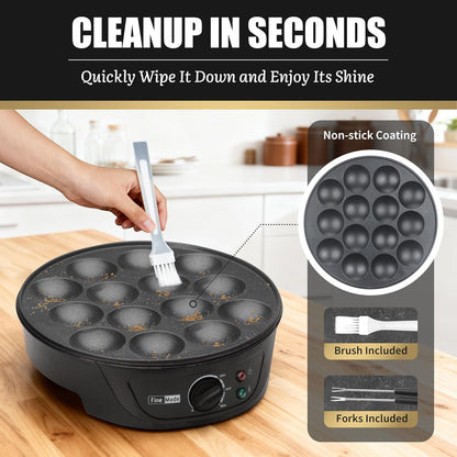 FineMade Electric Empanada Maker Machine with Press Mold,Large Dumpling Maker Press,Pierogi Maker Press Machine,Make 4 Psc of 6 Inches Large Empanadas,Jamaican Beef Patties,Calzones,Pocket Pies,Black