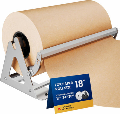 DIY Crew 12 Inch Paper Roll Dispenser and Cutter - Heavy-Duty Wall Mountable, Non Slip Tabletop - Kraft, Freezer, Butcher Paper - Up to 1000ft Rolls