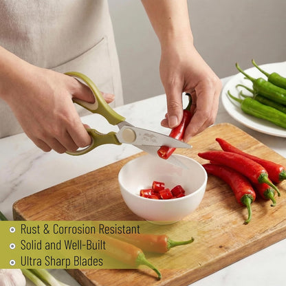 Mr. Pen- All Purpose Kitchen Shears with Protective Sheath, 8 Inch, Dishwasher Safe, Stainless Steel Food Scissors with Micro-Serrated Blades, Soft Grip Comfort Handle, Durable Utility Kitchen Shears