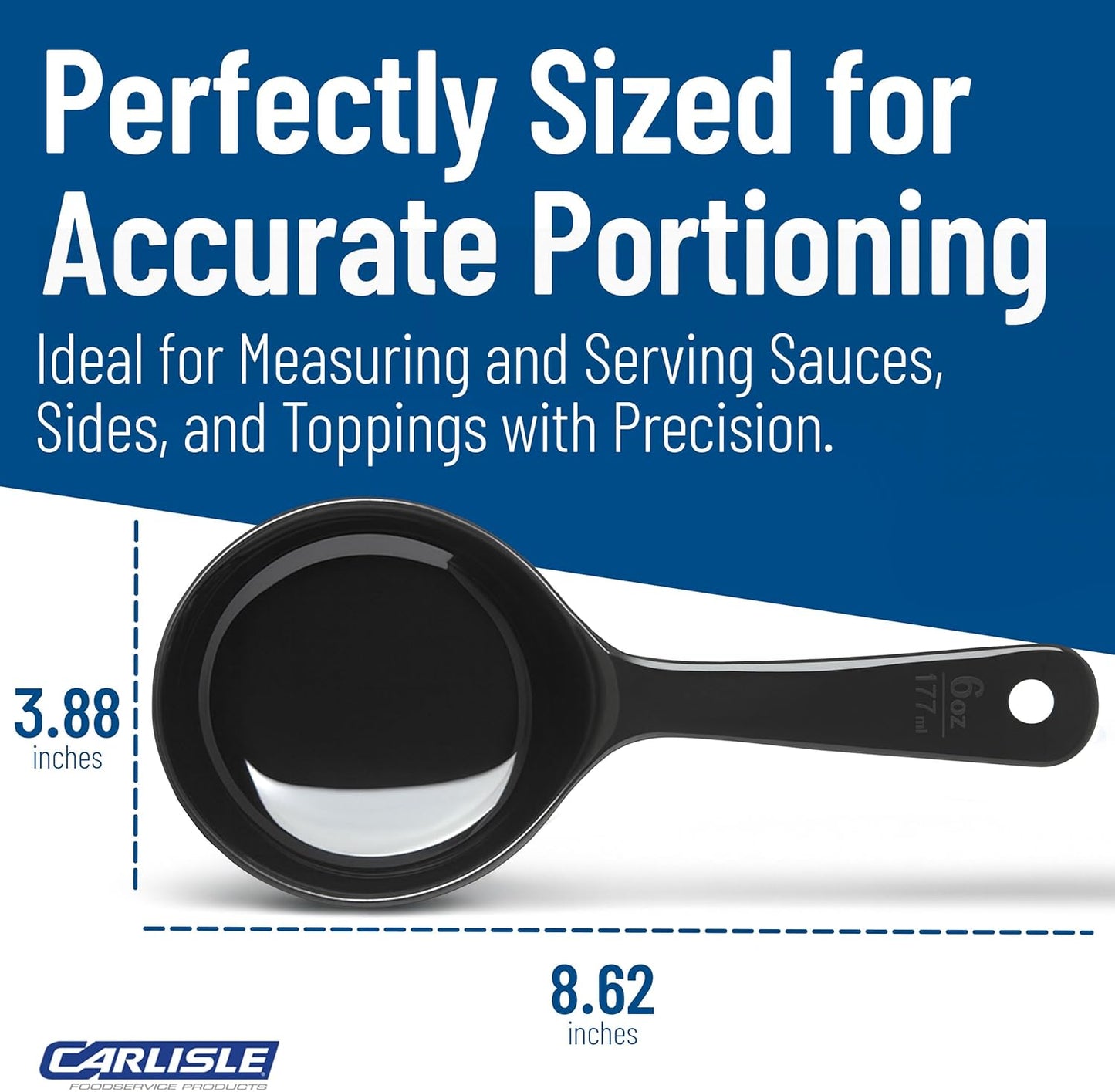 Carlisle FoodService Products 492104 Measure Miser Solid Measuring Spoon with Short Handle, 1 Ounce, Yellow