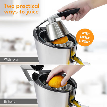 LEBENLANG Orange Juicer Electric - 2 cones & BPA-free I High juice yield & Large Volume I 24oz Lemon Juicer Squeezer I Electric Citrus Juicer Orange Juice Press Juicers Exprimidor De Naranjas Limones