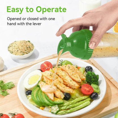 HERCHR Salad Dressing Shaker, Salad Dressing Shaker Container with Pour Spout for Making, Mixing, Sauces, Dripless Pour, Soft Grip 200ml(Black)