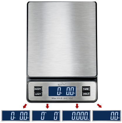 Weighmax W-2809 90 LB X 0.1 OZ Durable Stainless Steel Digital Postal Scale, Shipping Scale With AC adapter, 1 Pack