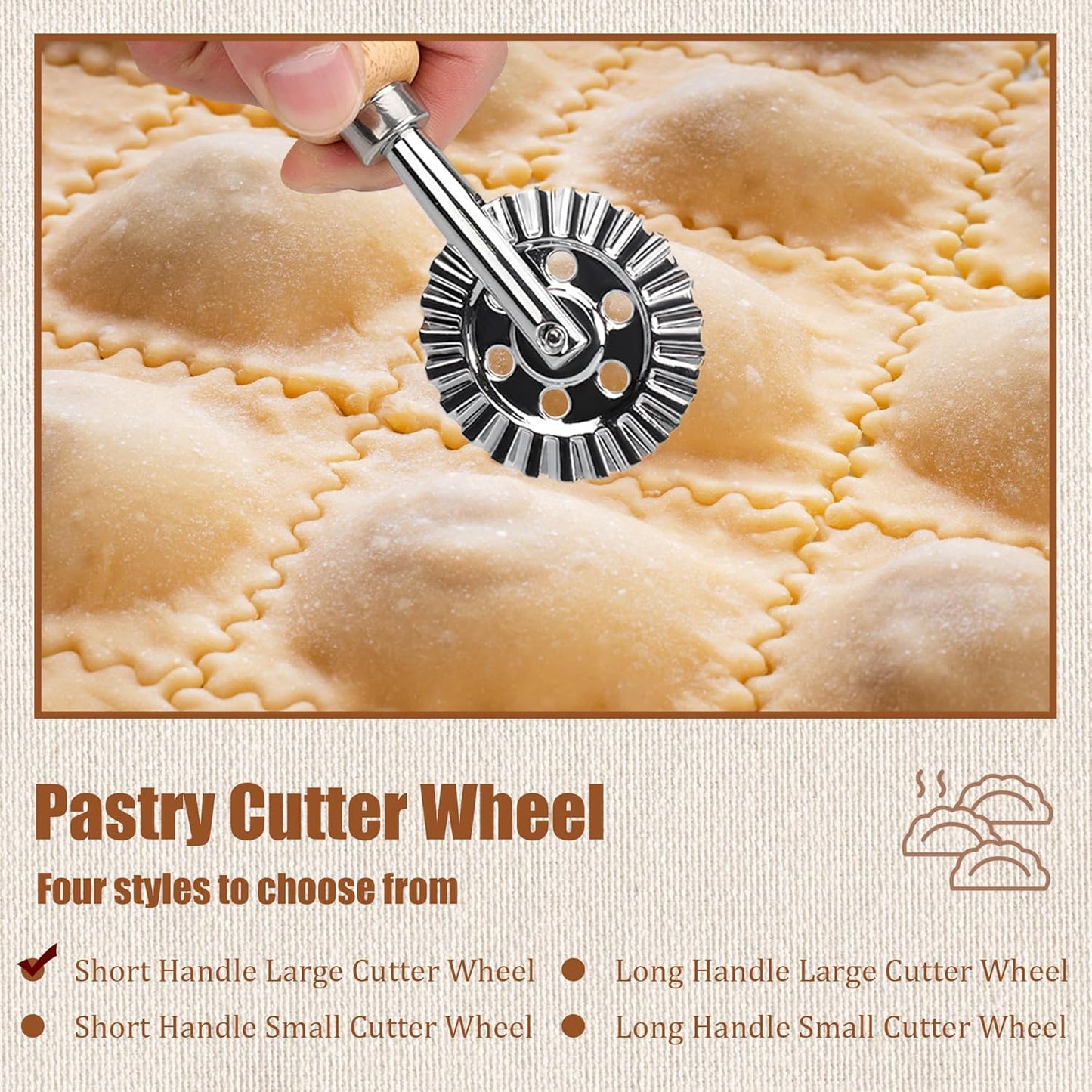 Pastry Cutter Double Wheel - Exquisite Wooden Handle, Perfect for Pasta, Pizza, Ravioli, Cookie -Cheese Slicers Enhance Your Culinary Artistry