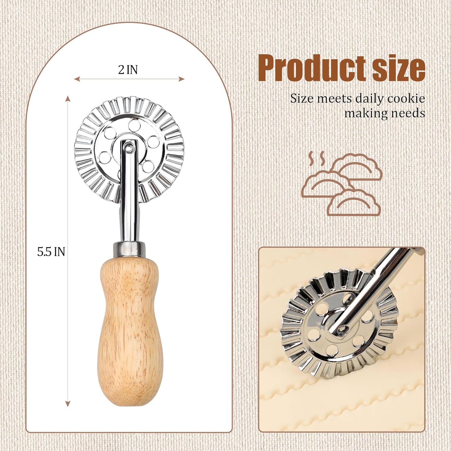 Pastry Cutter Double Wheel - Exquisite Wooden Handle, Perfect for Pasta, Pizza, Ravioli, Cookie -Cheese Slicers Enhance Your Culinary Artistry