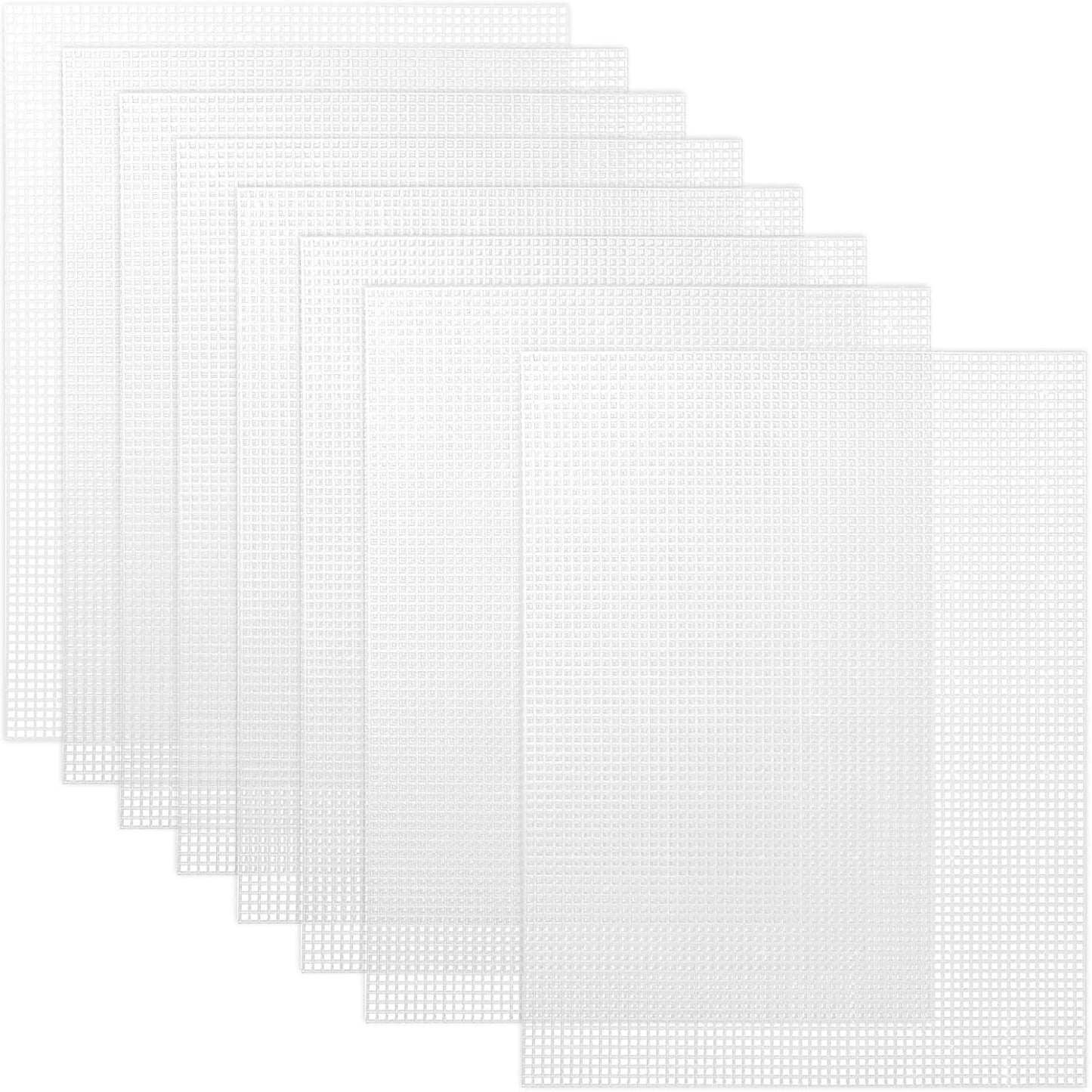 Caydo 2 Pieces 7 Count Plastic Mesh Canvas Sheets for Embroidery, Acrylic Yarn Crafting, Knit Crochet Projects and Make Aquarium Dividers (10.5 X 13.5 Inch)
