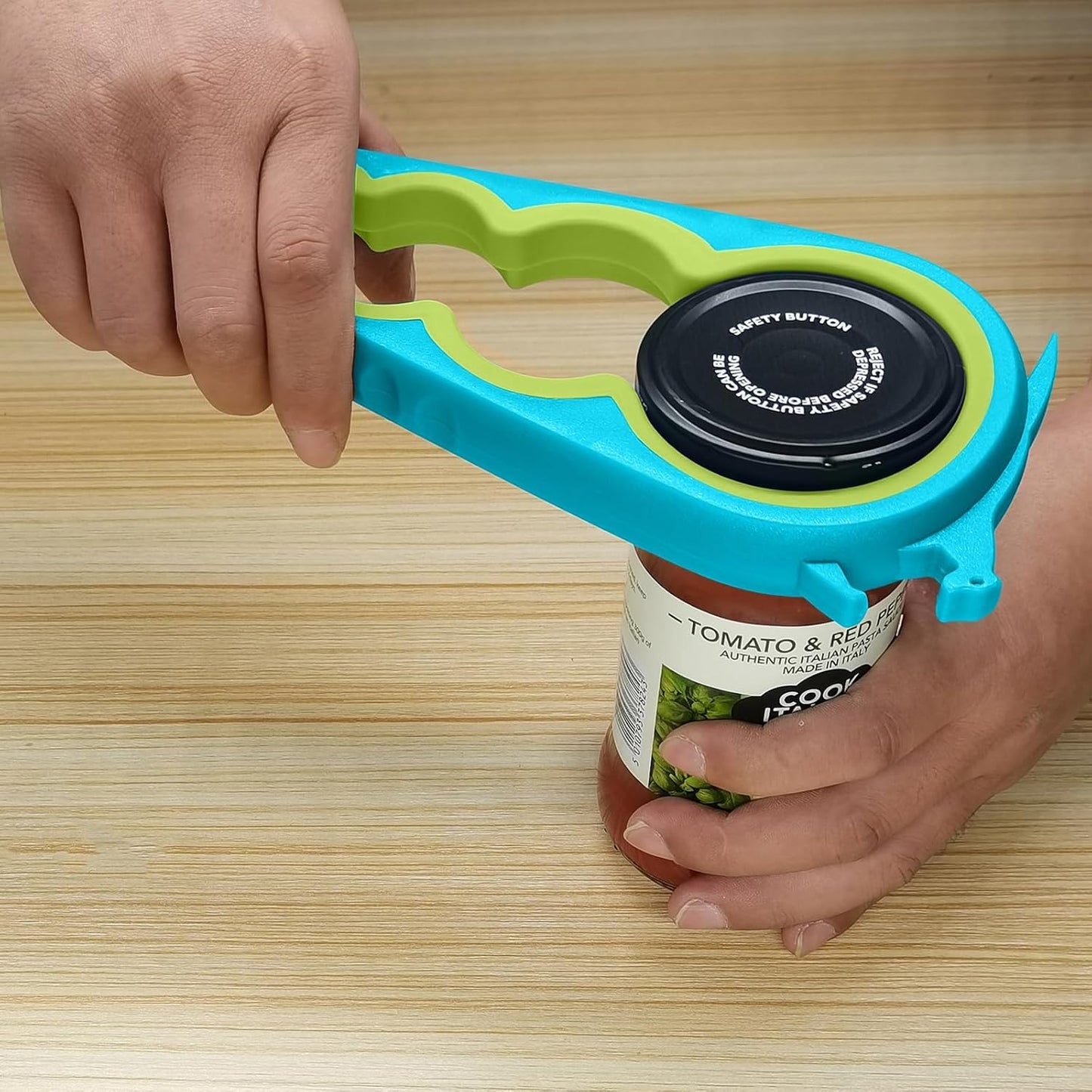 Otstar Jar Opener Bottle Opener and Can Opener for Weak hands, Seniors with Arthritis and Anyone with Low Strength, Mutil Jar Opener Get Lids Off Easily (Blue and Grey)