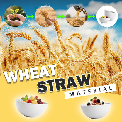 Wheat Straw Bowls Set with Lids, Unbreakable 40 OZ Cereal Bowls Set of 4, Salad Container for Lunch, Microwave & Dishwasher Safe Bowl Set for Kitchen, Picnic, RV, Camping, Multi