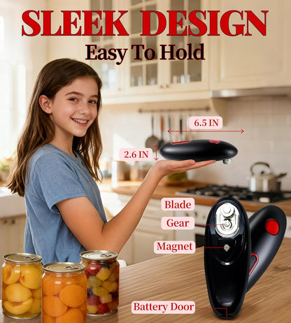 ChlorBlu Electric Can Opener Fast One-Touch, Automatic Can Opener, Battery Operated Can Opener for Smooth Edge Safe Fast Opening, Hands Free can Openers for seniors with arthritis, Fits All Cans