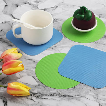 LUTER 4pcs Jar Opener, Rubber, Multi-function Silicone Bottle Opener for Seniors with Weak Hands Lid Cap Gripper Pads Kitchen Coasters Gadgets(Light Blue, Green)
