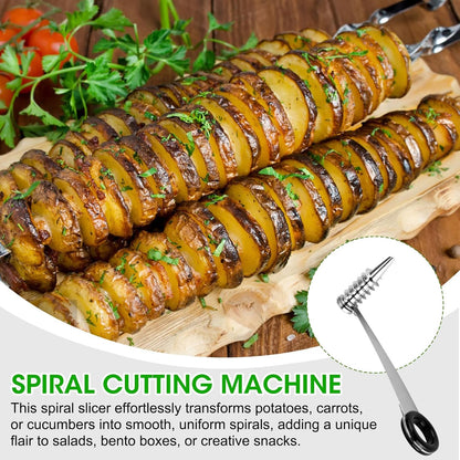 2pcs 4.2in Stainless Steel Spiralizer,Vegetable Spiralizer for Potatoes, Carrots, Cucumbers, Kitchen Accessories Tool, Curly Fry Cutter for Home Cooks & Healthy Meal Prep