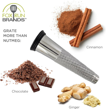 Fox Run Stainless Steel Cone Nutmeg Grater, 5.5" With Storage