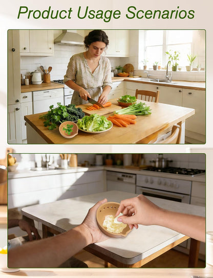 Herb Stripper & Garlic Grater, 2-In-1 7-Hole Design Herb Stripper Bowl, Built-in Garlic Grater Plate for Kale, Chard, Collard Greens, Thyme, Basil, Rosemary (Red)