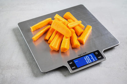 Taylor KitchenCraft Digital Kitchen Scale Dual Platform, Pro Professional Standard, Precision Accuracy and Tare Function, Brushed Stainless Steel, 5kg Capacity Black/Silver