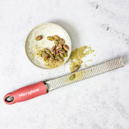 Premium Classic Series Zester - Pomegranate Red | Lemon Zester tool, Hard Cheese & Vegetable Grater | For Citrus, Parmesan Cheese, Garlic, Ginger, Nutmeg | Fine Stainless Steel Blade, Made in USA