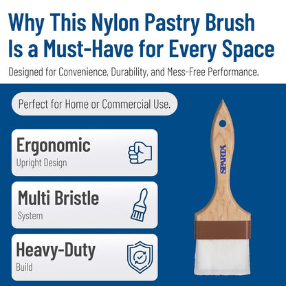 SPARTA 4039800 Nylon Wide Brush, Flat With Nylon Bristles, 3 Inches, Tan