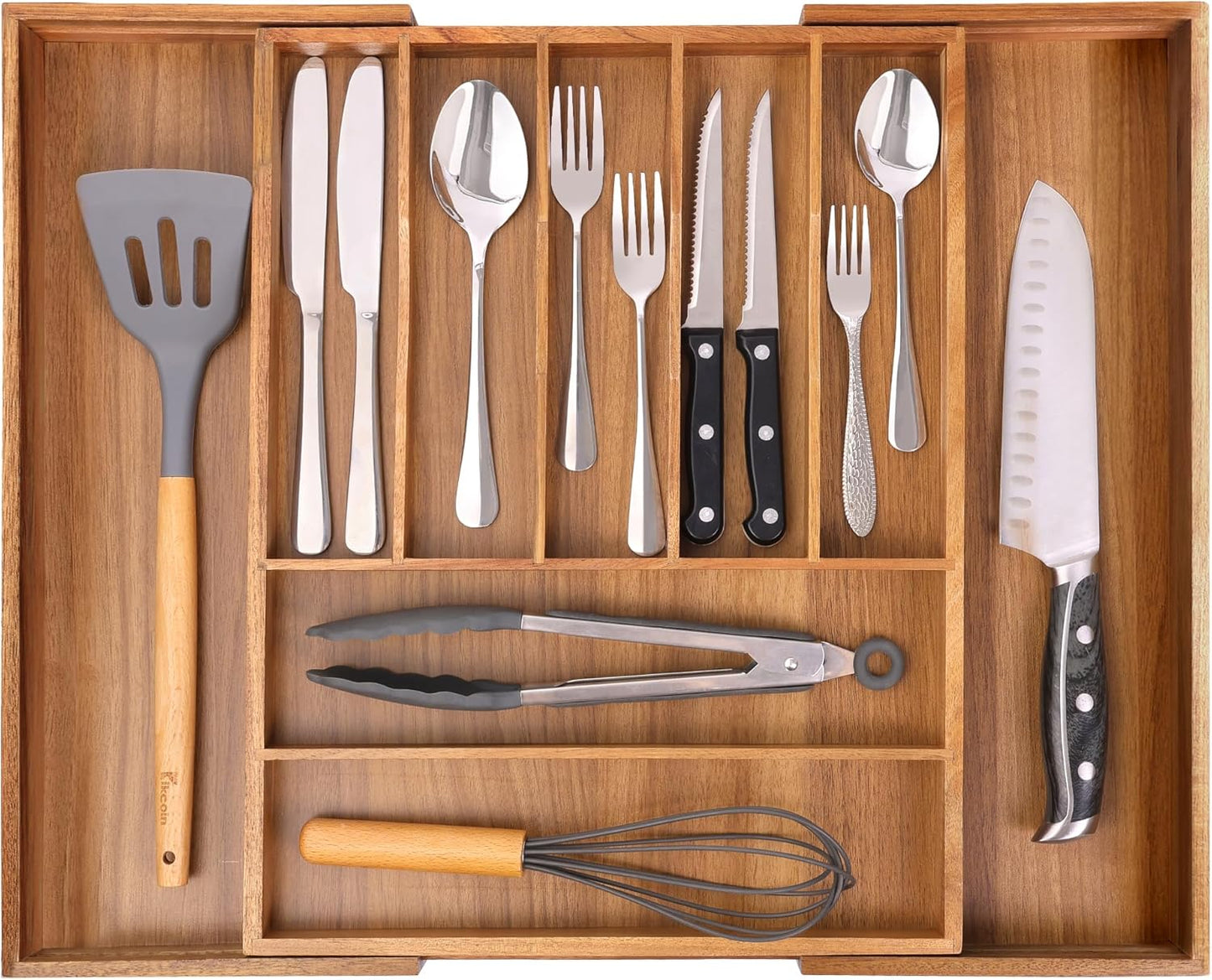 Bellsal Silverware Organizer Kitchen Drawer Organizer Expandable Bamboo Utensil Holder Cutlery Tray for Kitchen Utensil and Flatware Bedroom Office