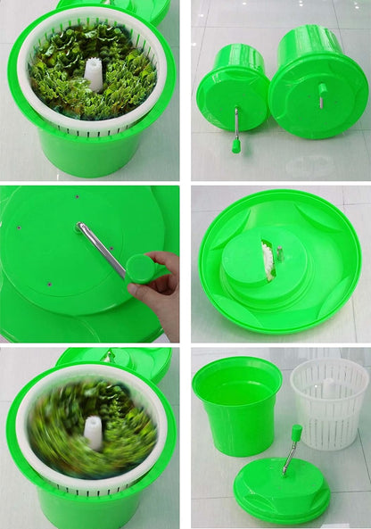 Heavy-Duty Vegetable Spinner, 12L Large Capacity Salad Dryer, Manual Lettuce Spinner for Commercial Catering, 3 Gallon Food-Grade Veggie Drainer for Restaurants, Food Trucks & Home Kitchens