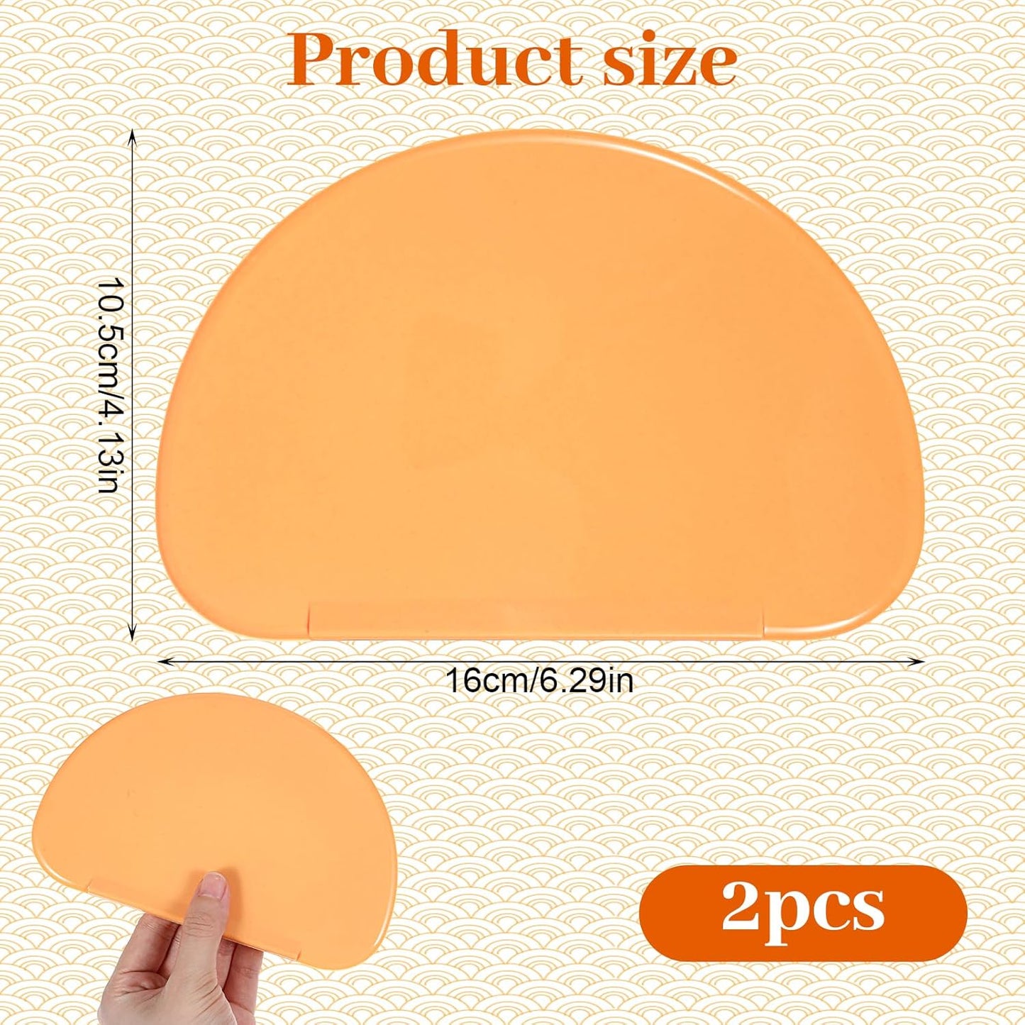 2PCS Silicone Bowl Scrapers for Bread Dough, Sourdough Spatula Scraper Bread Dough Scrapers Curved Edge Flexible Bowl Scraper for Baking Food Sourdough Proofing Basket Pastry Cutter Tool, Orange