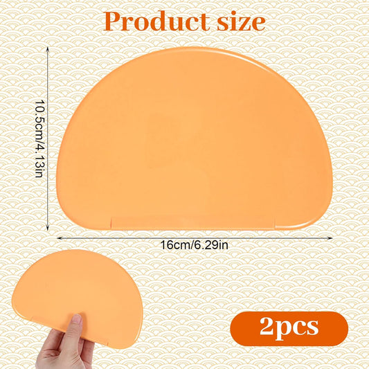 2PCS Silicone Bowl Scrapers for Bread Dough, Sourdough Spatula Scraper Bread Dough Scrapers Curved Edge Flexible Bowl Scraper for Baking Food Sourdough Proofing Basket Pastry Cutter Tool, Orange