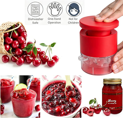 Cherry Pitter - Olive And Other Fruit Tools, Cherry Pitter With a Space-Saving Lock(BLACK)
