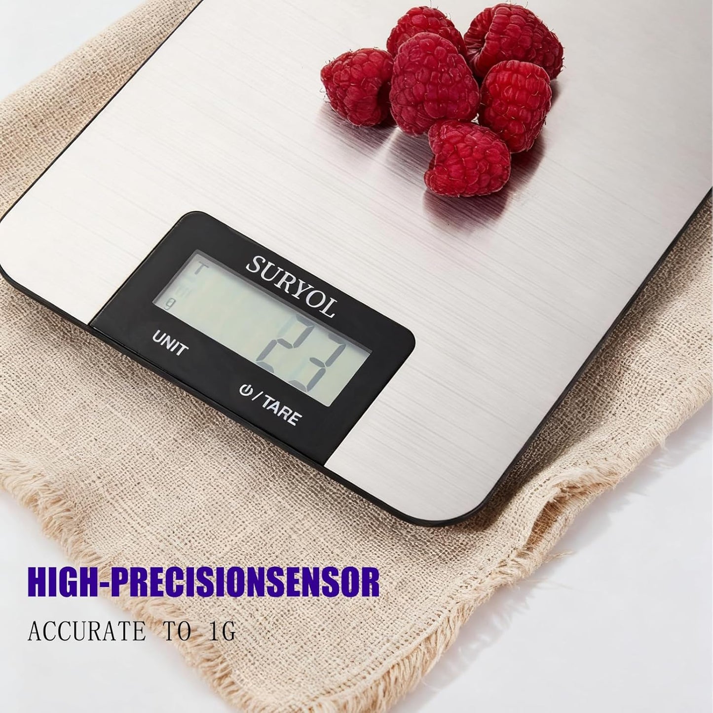 Food Kitchen Scale High-Precision Digital Scale Accurate Weighing for Baking & Cooking Enthusiasts(Silvery & Grayish Green)