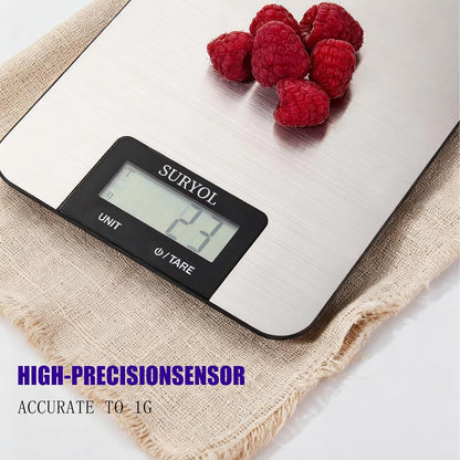 Food Kitchen Scale High-Precision Digital Scale Accurate Weighing for Baking & Cooking Enthusiasts(Silvery & Grayish Green)